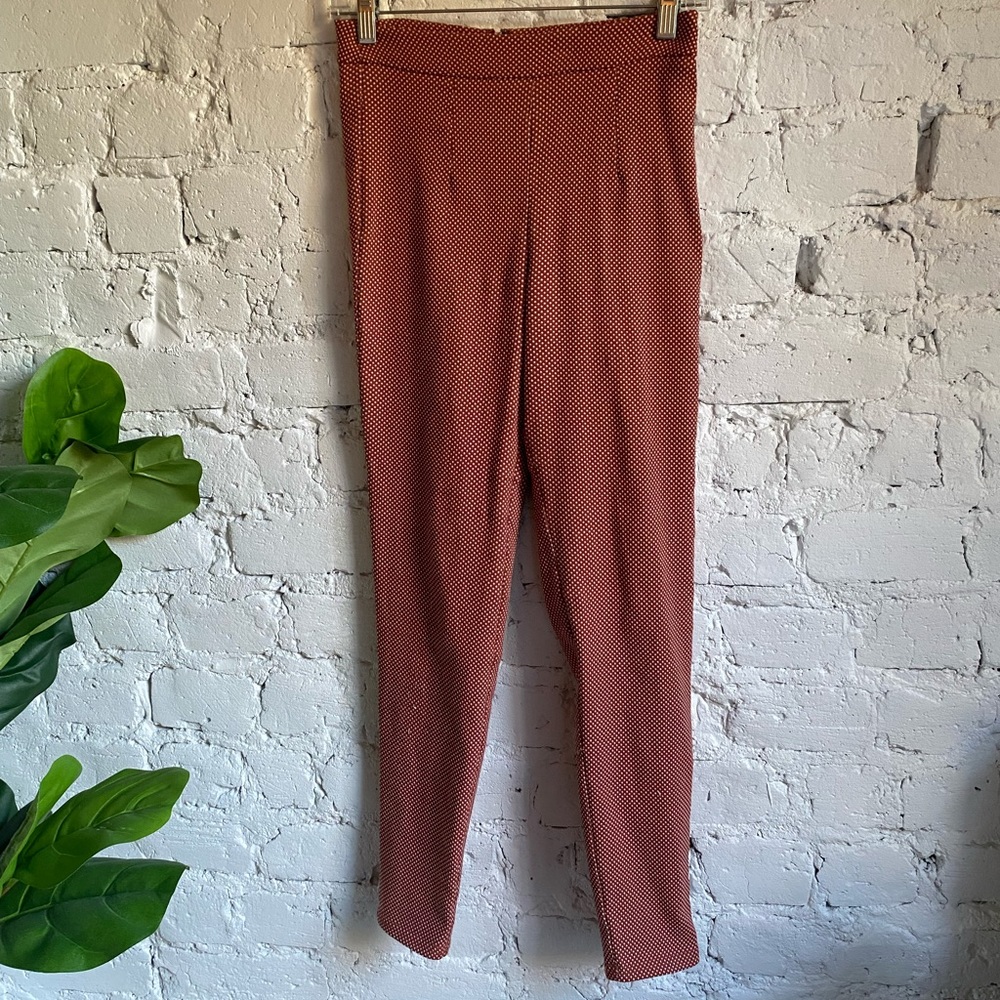 Red Business Pants with White Polka Dots